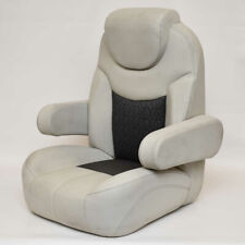 Godfrey Pontoon Boat Captains Reclining Helm Seat Off White Gray - Stains