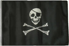 12x18 12x18 Jolly Roger Pirate Eyepatch Sleeve Flag Boat Car Garden