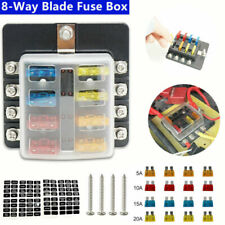8-way Auto Blade Fuse Holder Box Block With Waterproof For 12v 32v Car Marine