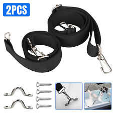 2x Adjustable Bimini Boat Top Straps Loops Snap Hook Stainless Steel 24 To 43