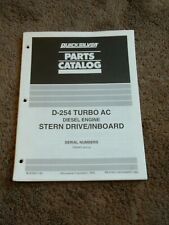 Mercruiser D 254 Turbo Ac Diesel Engine Parts Catalog Manual Stern Drive Inboard