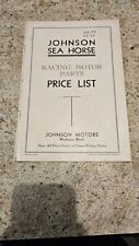 Antique 1938 Johnson Outboard Boat Motor Racing Motor Parts Price List Kr38 Sr38