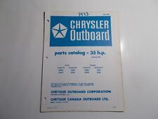 1972 Chrysler Outboard Motor 35hp Parts Catalog July 1972 Ob 1689 Manual Tiller