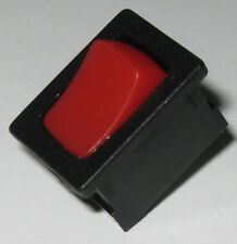 Defond Mini Black Switch With Red Rocker - Spst - 125v 15a - 250v 7.5a .5 X .75