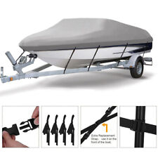 Waterproof Trailerable Boat Cover Runabout Pontoon V-hull Tri-hull Cotton Inside