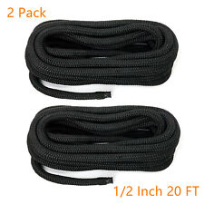 Boat Mooring Tow Rope 2 Pack 12 In 20 Ft Double Braid Nylon Dock Line Marine