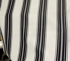 5.8 Yds Sunbrella Shade Outdoor Marine Fabric Fancy Stripe Black Grey 47 Wide