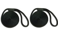 Solid Braid Nylon Dock Line- 12 X 15 2-pack Floats Fade Proof Usa - Black