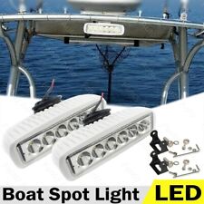 2x White Spreader Led Deck Marine Lights For Boat Spot Light 18w Waterproof Ip68
