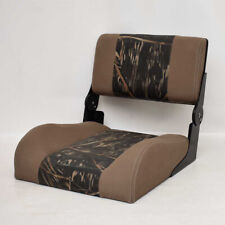 Tracker Marine Folding Bench Boat Seat Camouflage Vinyl Brown Fabric - Tear