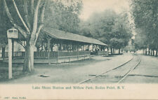 Sodus Point Ny Lake Shore Station Willow Park C1905 Rr Trolley Wayne Co.