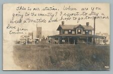 Train Depot Bay Head New Jersey Shore Rppc Antique Railroad Station Photo 1906