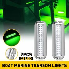 2x 42 Led Blue 316 Stainless Steel Underwater Boat Marine Transom Lights Pontoon