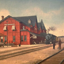 West Shore Union Station Kingston Ny New York 1910s Color Lithograph Postcard