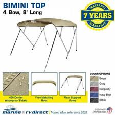 Bimini Top Boat Cover 4 Bow 54 H 67 - 72 W 8 Long Solution Dye 600d Beige