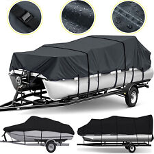 Heavy Duty Boat Cover Waterproof Runabout Fit V-hull Tri-hull Fishing Pontoon