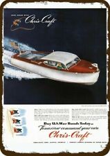 1945 Chris-craft 22 Sportsman Wood Boat Vntg-look Decorative Replica Metal Sign