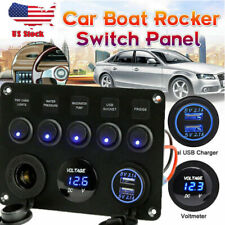 Car Marine Boat 6 Gang Waterproof Circuit Blue Led Rocker Switch Panel Breaker