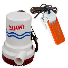 12v 2000gph Boat Bilge Pump Marine Submersible Water Pump W Automatic Switch