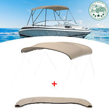 3 Bow 72 Boat Bimini Top Replacement Roof Cover With Boot Without Frame Tan
