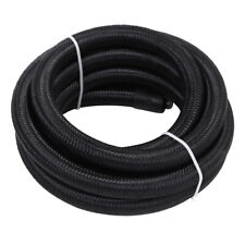 8an An8 12 Fuel Line Hose Braided Nylon Stainless Steel Oil Gas Cpe 10ft Black