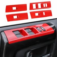 Red Window Lift Switch Button Panel Trim Decor Cover For 4runner 10 Accessories