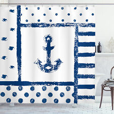 Anchor Shower Curtain Grunge Boat Navy Theme For Bathroom 84 Extralong