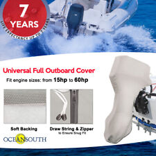 Oceansouth Full Outboard Boat Universal Canvas Cover Fits 15-60hp Motor Engine