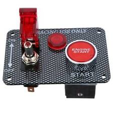 Carbon Ignition Switch Panel Engine Start Push Button 12v Led Toggle Racing Car
