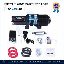 4500lb Electric Winch 12v Waterproof Boat Synthetic Rope Kit Remote Control