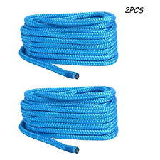 2 Pack 34 Inch 25 Ft Double Braid Nylon Boat Dock Line Blue Mooring Towing Rope