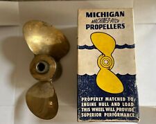 Vintage Michigan Brass Boat Propeller Ajc455 1960s  Pin Drive New Old Stock