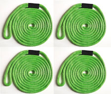 Solid Braid Nylon Dock Line 12 X 25 Floats Uv Usa Made - Lime Green 4-pack