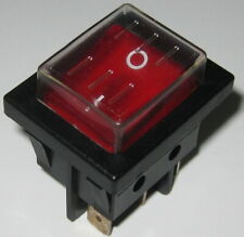 Defond Illuminated Red Rocker Switch - Spst With Dust Cap - 125v 15a - Lighted