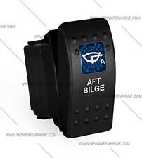 Labeled Marine Contura Ii Rocker Switch Carling Lighted - Aft Bilge Blue Lens