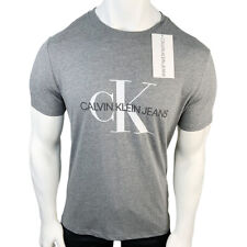 Nwt Calvin Klein Logo On Chest Mens Black Gray Crew Neck Short Sleeve Tshirt