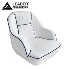 Leader Accessories Deluxe Bucket Boat Seat Whitenavy Blue Piping