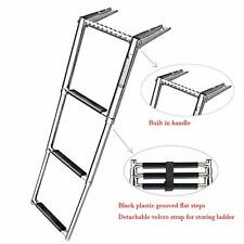 Marine Boat 3 Step Ladder Telescoping Swim Ladder Stainless With Built In Handle