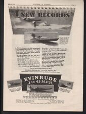 1929 Evinrude Outboard Motor Boat Nautical Hydro Race Speed Engine Water A22347