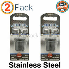 2-pack - 1 Inch Stainless Steel - Twist-in Style - Transom Boat Drain Plug