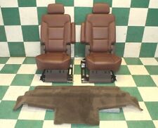 15-19 Tahoe Saddle Brown 2nd Second Row Captains Chairs Bucket Seats Carpet Oem
