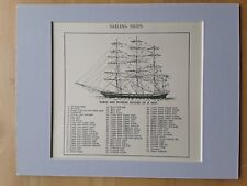 Yards Running Rigging Of A Ship - Print 1920s