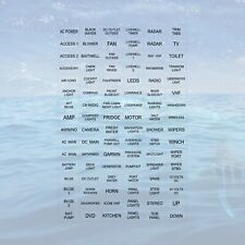 96 Clear Black Letter Boat Marine Panel Switch Gauge Label Sticker Decal Pack