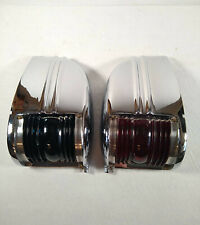 Pair Of Vintage Chris Craft Running Lights Lenses Working Condition 1950s