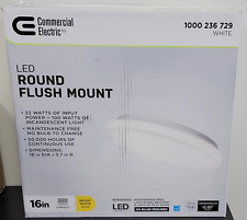 Commercial Electric 22-watt 16 Led Light Fixture Round Flush Mount White Hampto