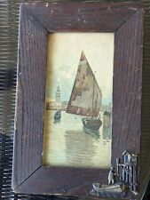 Small Chinese Junket Sailboat Painting... Looks Like On Canvas... Framed...