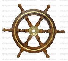 18 Nautical Wooden Ship Steering Wheel Pirate Dcor Handmade Vintage Wall Boat