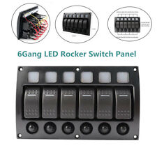 6gang Led Rocker Switch Panel Device With Circuit Breaker For Rv Car Marine Boat