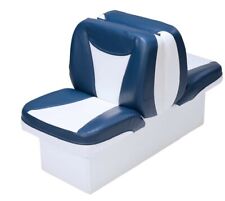 Blue White Back To Back Boat Seats Reclining Marine Grade Boating Lounge Chairs