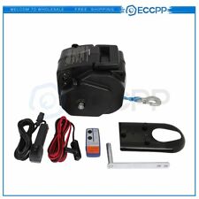 3500lbs 12v Electric Trailer Winch Synthetic Rope Cable 33ft Boat Winch Black